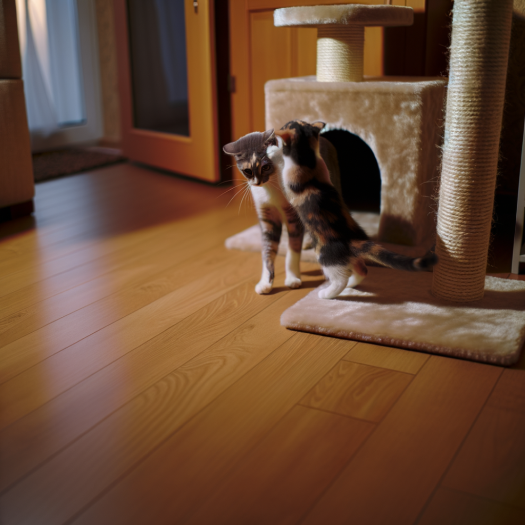 Haustiere in der Wohnung Katzen spielen in der Wohnung